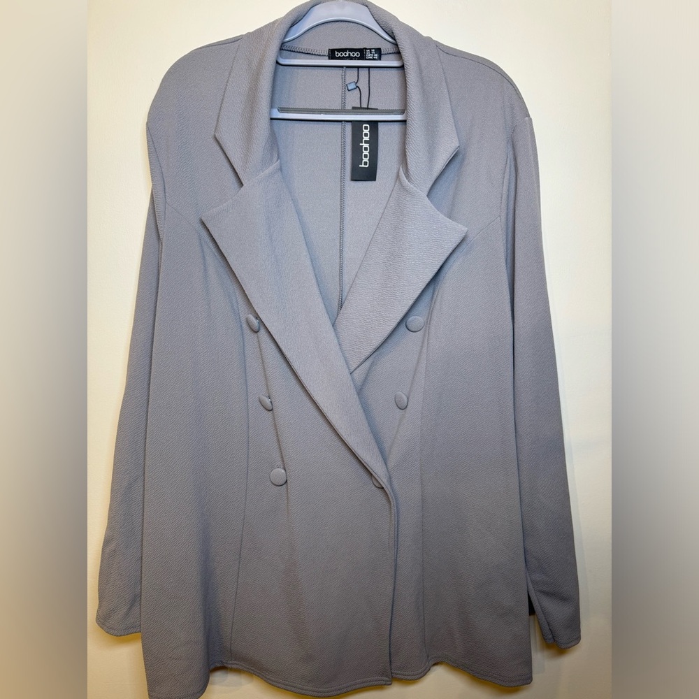 SOLD! Boohoo Gray Double-Breasted Blazer